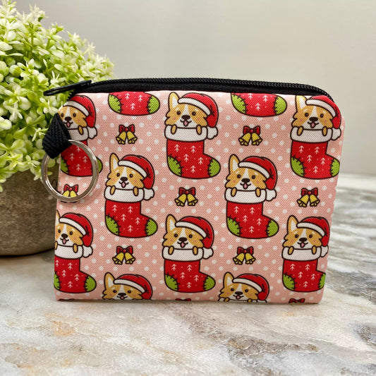 Card & Coun Purse - Christmas Corgi Stocking