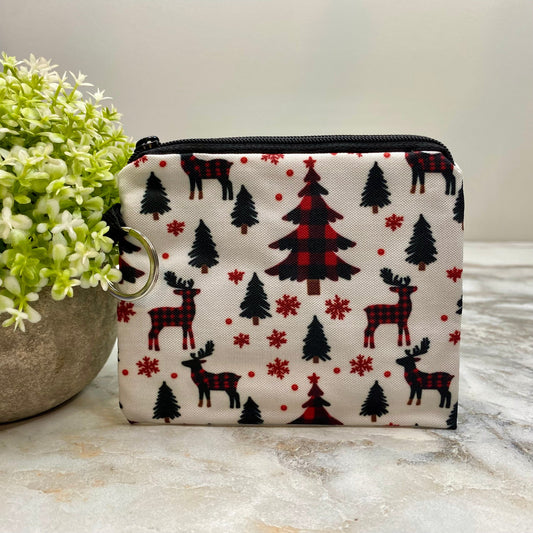 Card & Coin Purse - Christmas Plaid Tree Deer