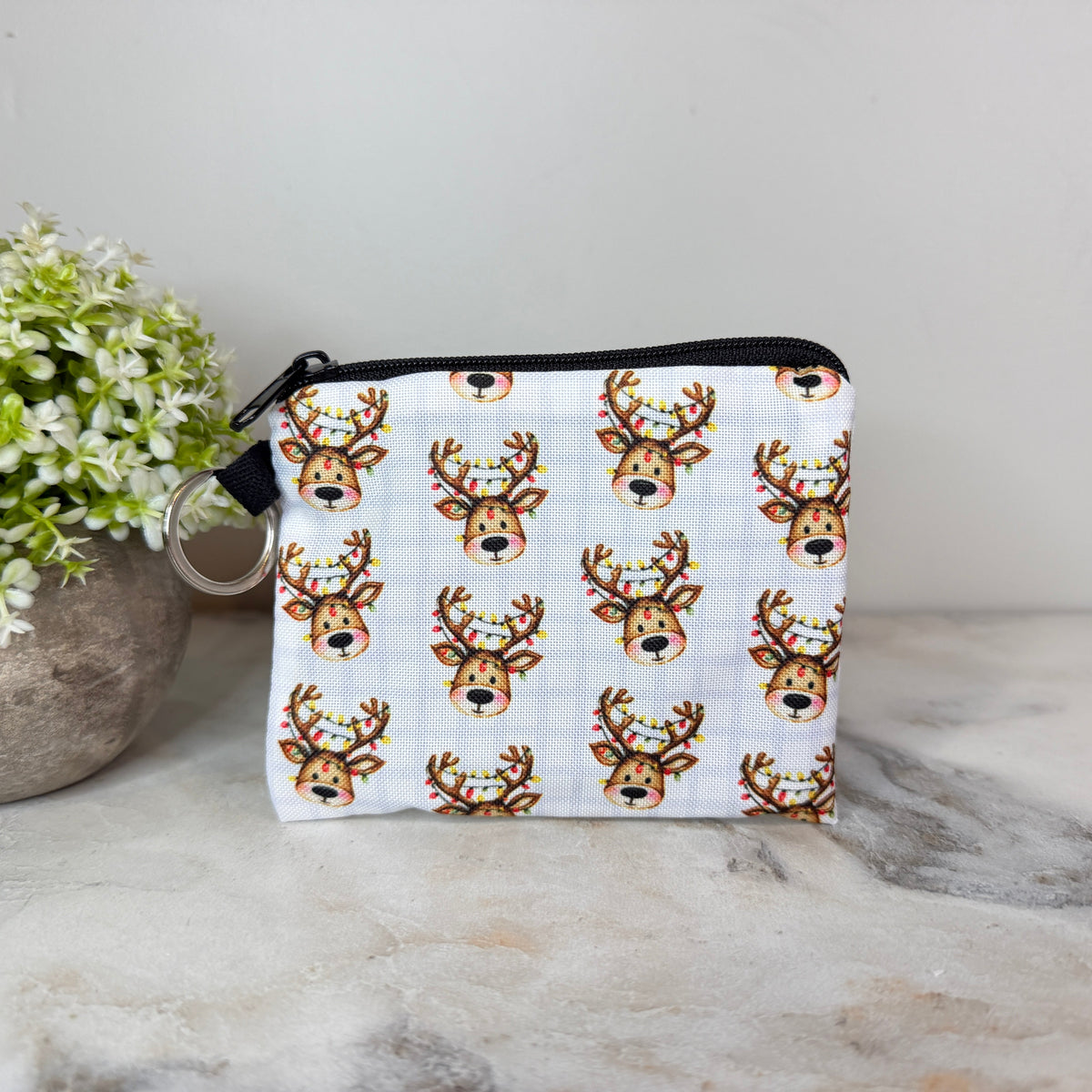Mini Pouch - Christmas Plaid Reindeer