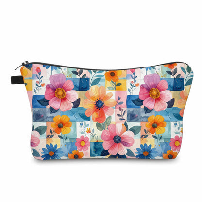 Pouch - Floral Bright Checkered