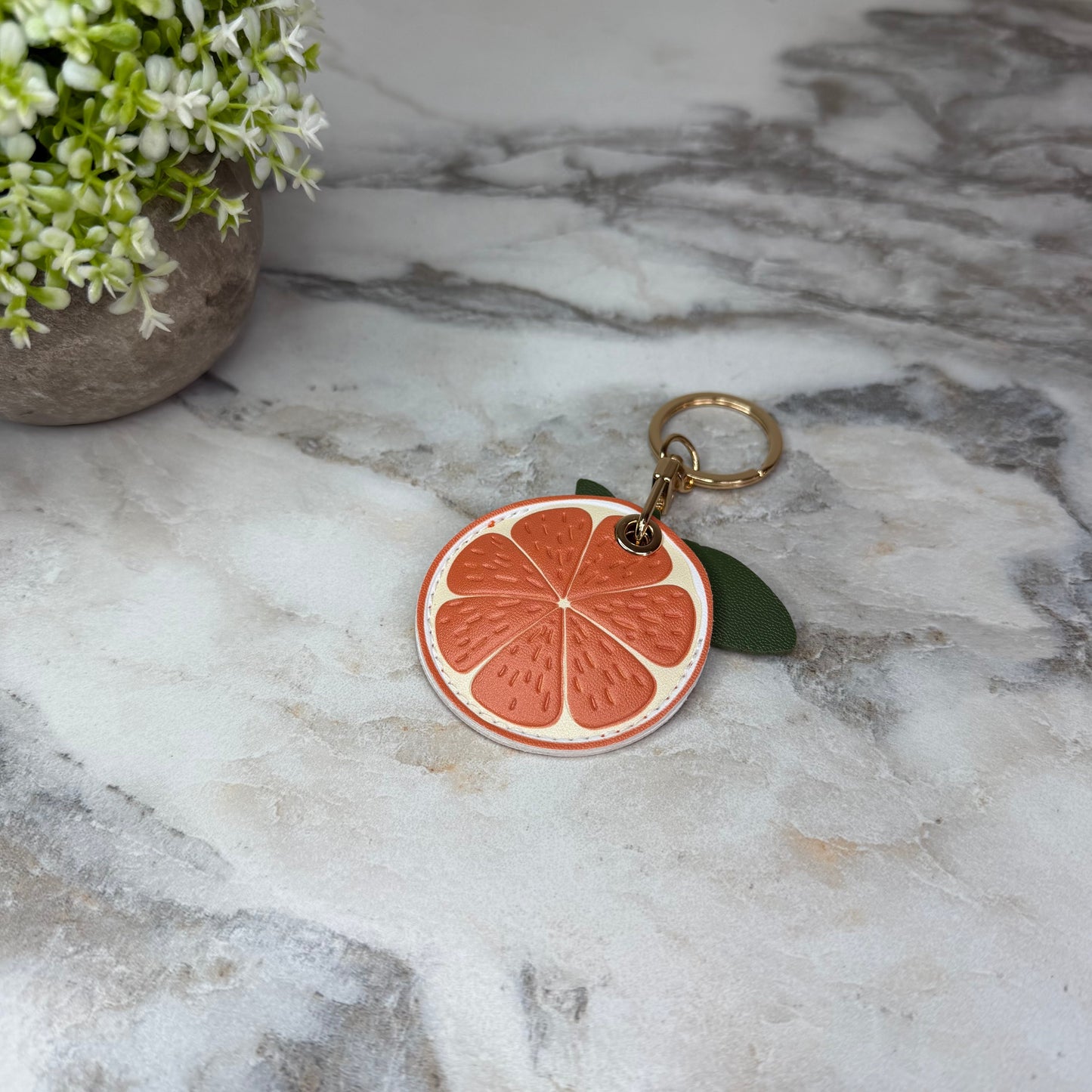 Keychain - Faux Leather Fruit