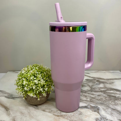 Tumbler 40oz - Built-In Straw Top - Purple