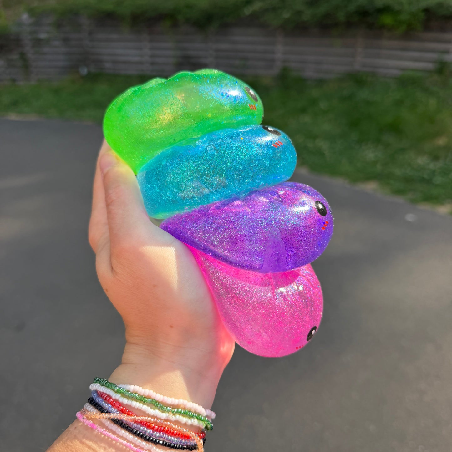 Squishy Toy - Viral Dumpling, Slow Rise Glitter - Purple