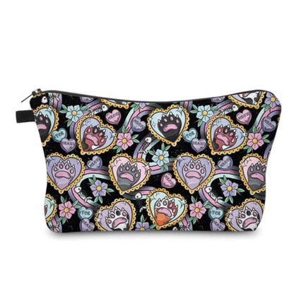 Pouch - Cat, Paw Heart Meow Black