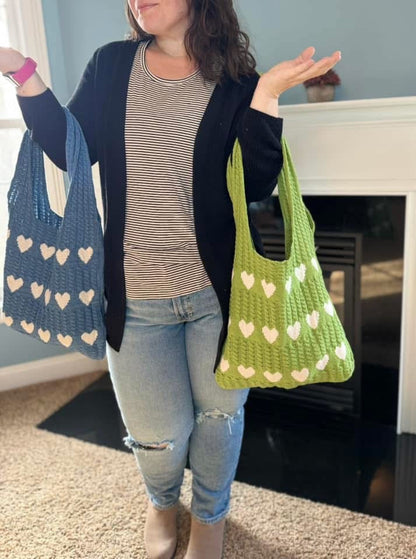 Heart Tote Bag - Knit Sweater