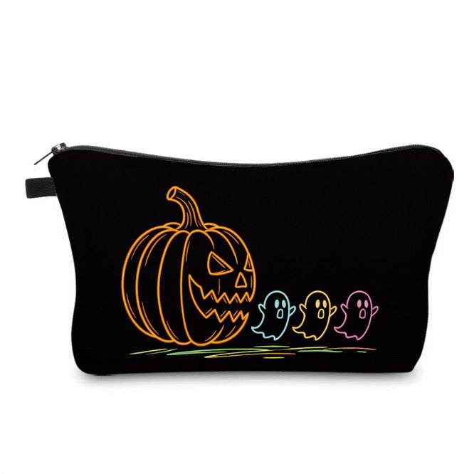 Pouch - Halloween Fall - Pumpkin Chasing Ghost Outline