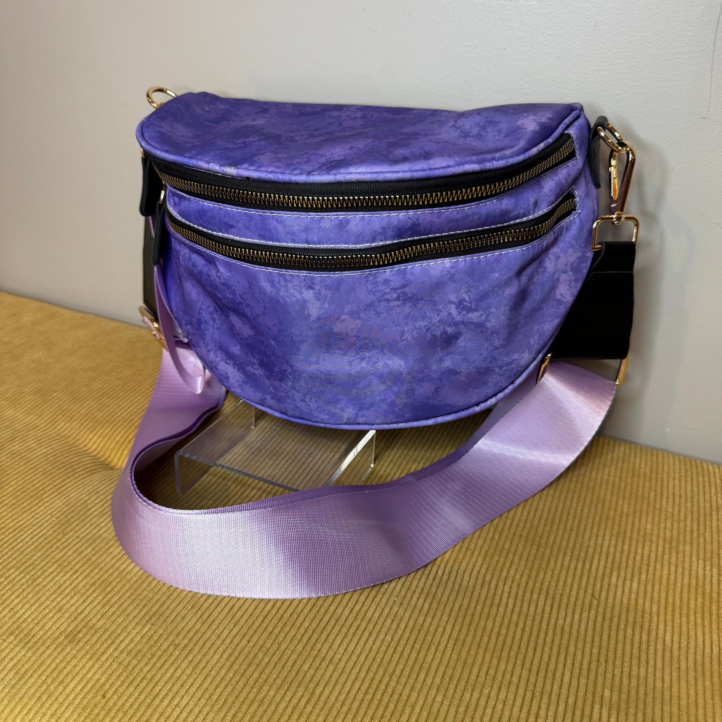 The Roni Nylon Crossbody - Purple Acid Wash