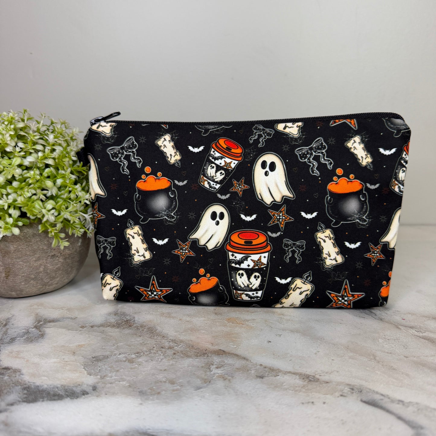 Pouch - Halloween Fall - Orange Ghost Coffee