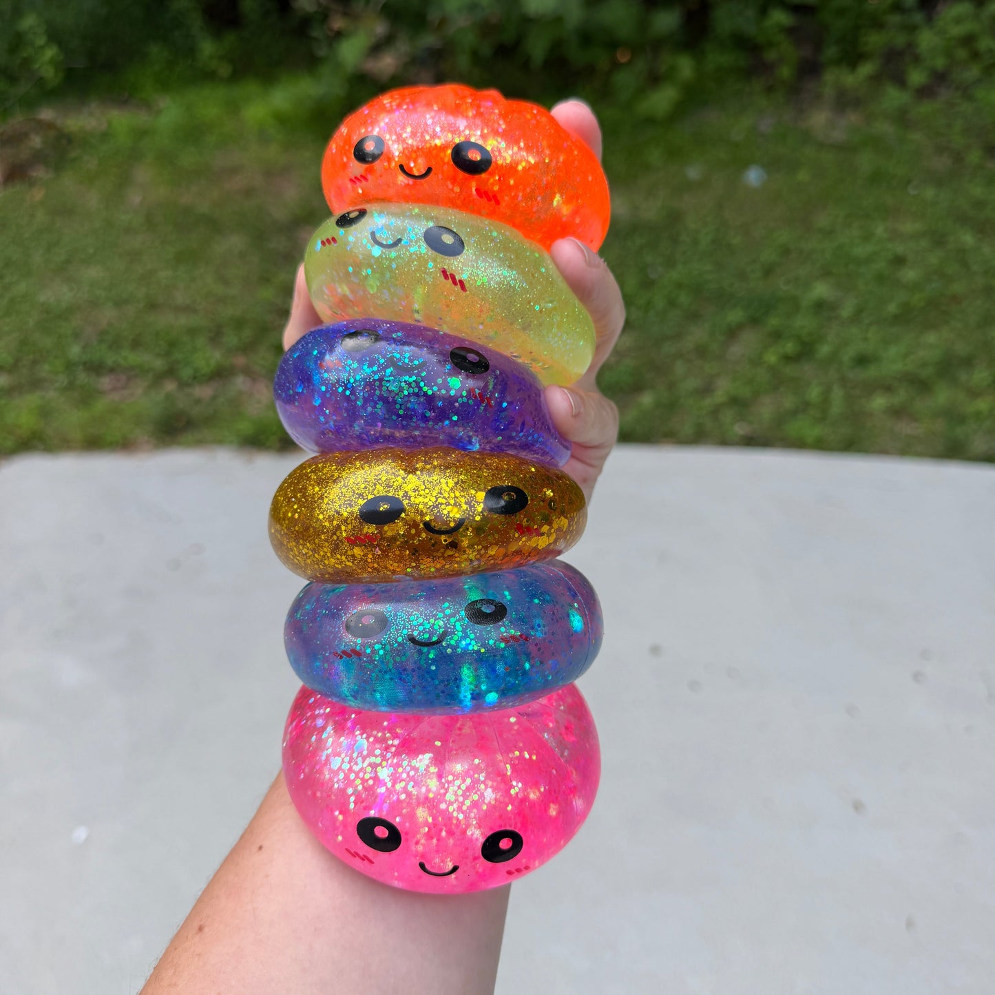Squishy Toy - Viral Dumpling, Slow Rise Glitter - Orange