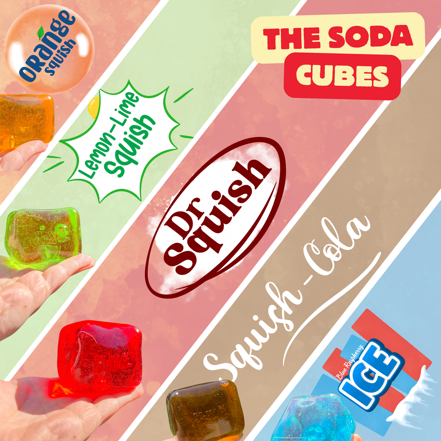 Squishy Toy - Soda Cube - Orange Squish