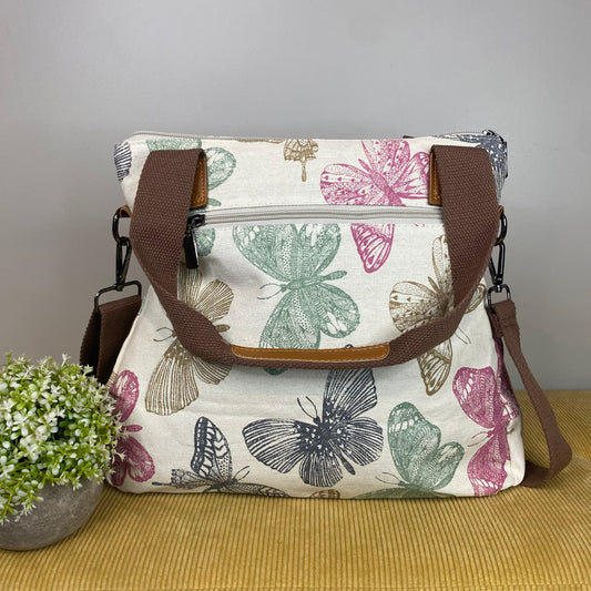 Caitlin - Canvas Satchel - Butterfly