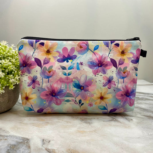 Pouch - Floral Pastel Pink