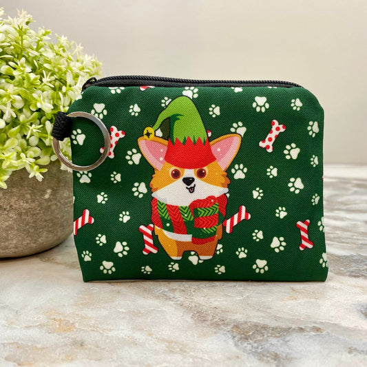 Card & Coun Purse - Christmas Corgi Elf