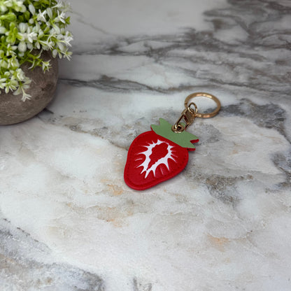 Keychain - Faux Leather Fruit