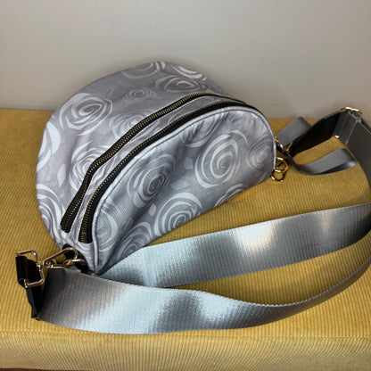 The Roni Nylon Crossbody - Grey Swirl Roses