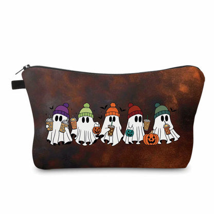 Pouch - Halloween Fall - Ghost Beanie Coffee