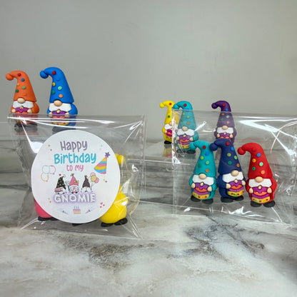 Gnome Figurines  - Birthday Assortment (3 pack) - Gnomies Sticker