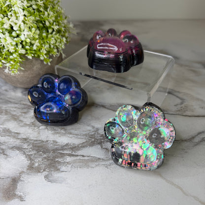 Squishy Toy - Paw Print, Galaxy Glitter