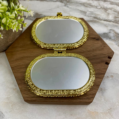 Compact Mirror - Blue Floral (by shape)