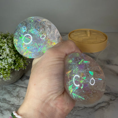 Squishy Toy - Viral Dumpling, Clear Holographic