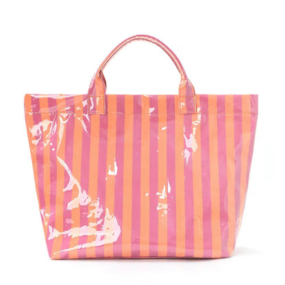 April Vinyl Tote Bag - Stripes