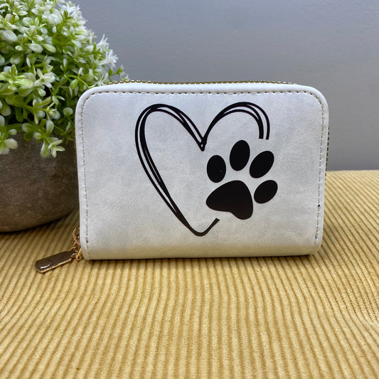 Wallet - Accordion Card - Heart Paw - Ivory