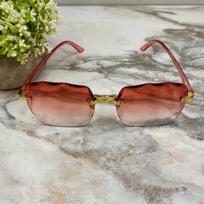 Sunglasses - Style I - Hot Pink Clear