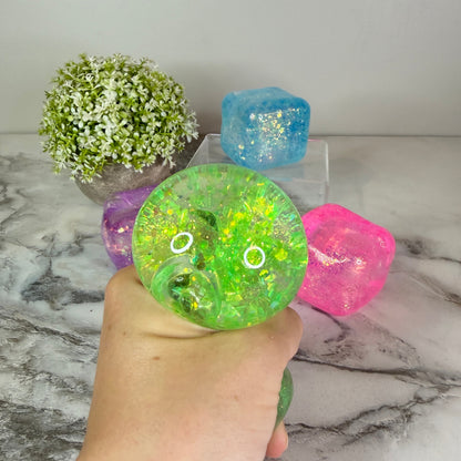 Squishy Toy - Quick Squeeze Glitter Cube