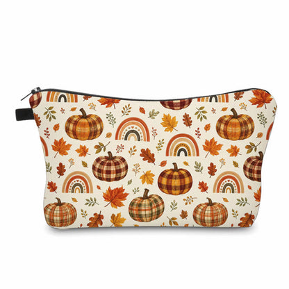 Pouch - Halloween Fall - Plaid Rainbow Pumpkin