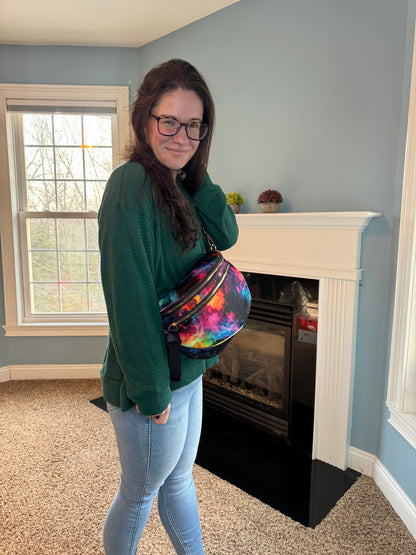 The Roni Nylon Crossbody - Pink Orange Galaxy