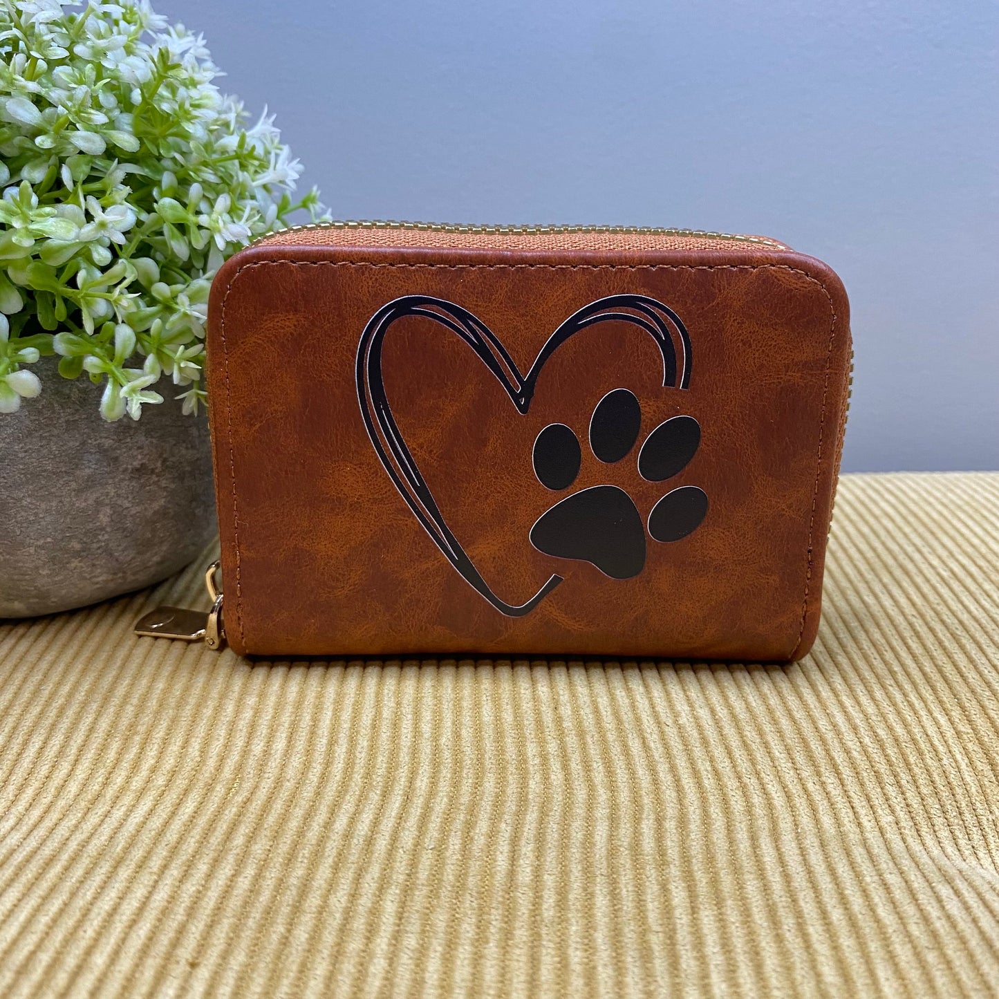 Wallet - Accordion Card - Heart Paw - Camel