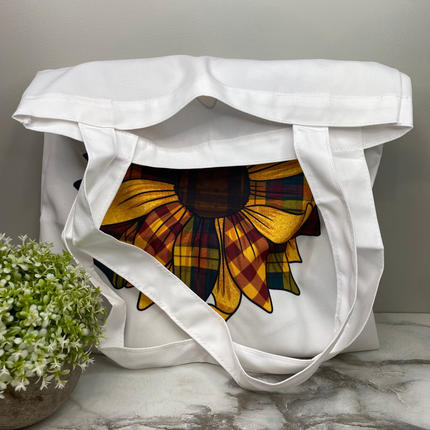 Tote Bag - Halloween - Plaid Sunflower