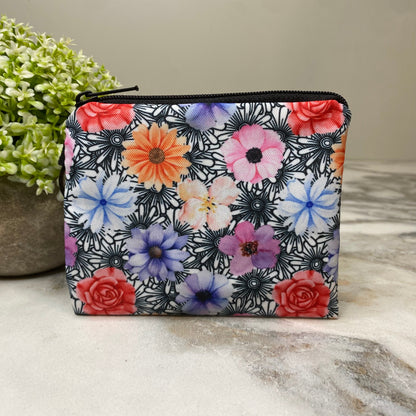 Mini Pouch - Floral Black & White