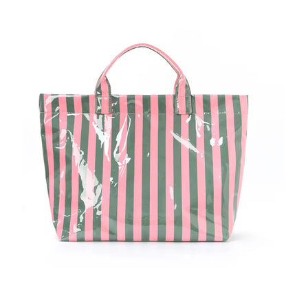 April Vinyl Tote Bag - Stripes