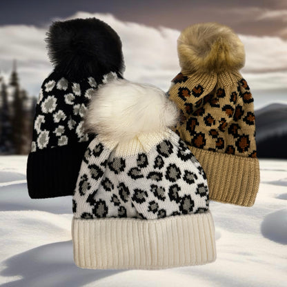 Beanie Hats - Leopard Print