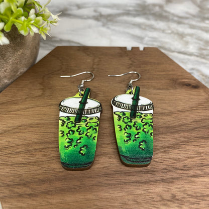 Wooden Dangle Earrings - St. Patrick’s Day - #12