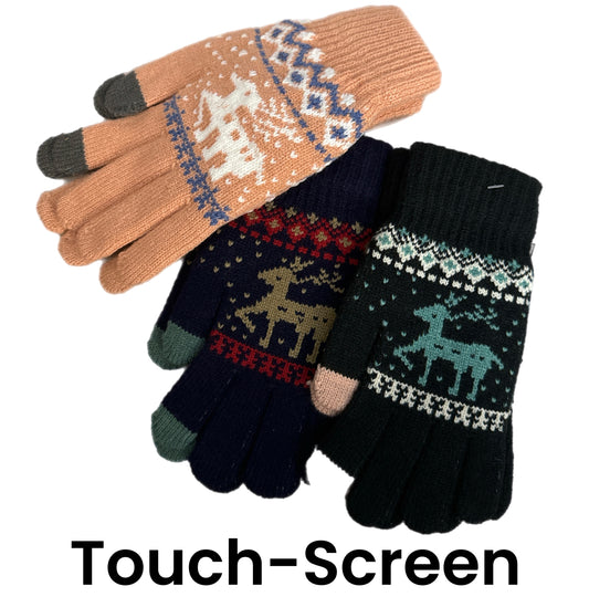 Gloves - Reindeer Touch Screen