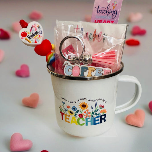Teacher Appreciation Gift Set - Teacher Flowers Mug