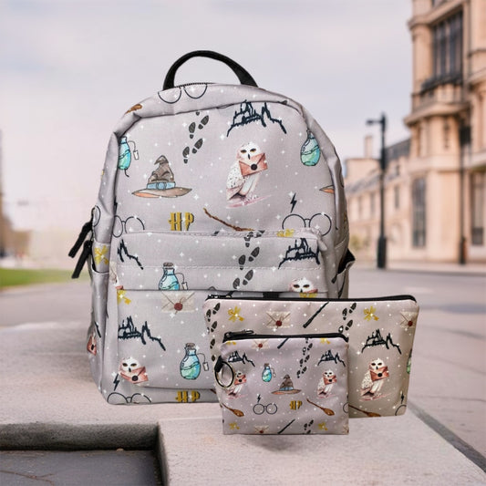 Mini Backpack, Pouch & Mini Pouch Set - Magic Gray