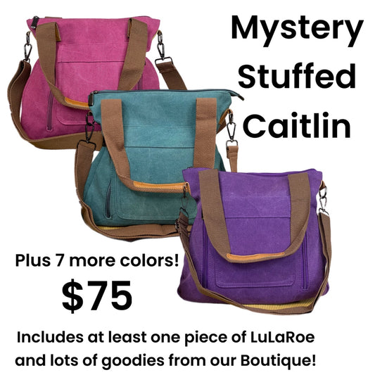 Mystery Stuffed Caitlin - Canvas Satchel