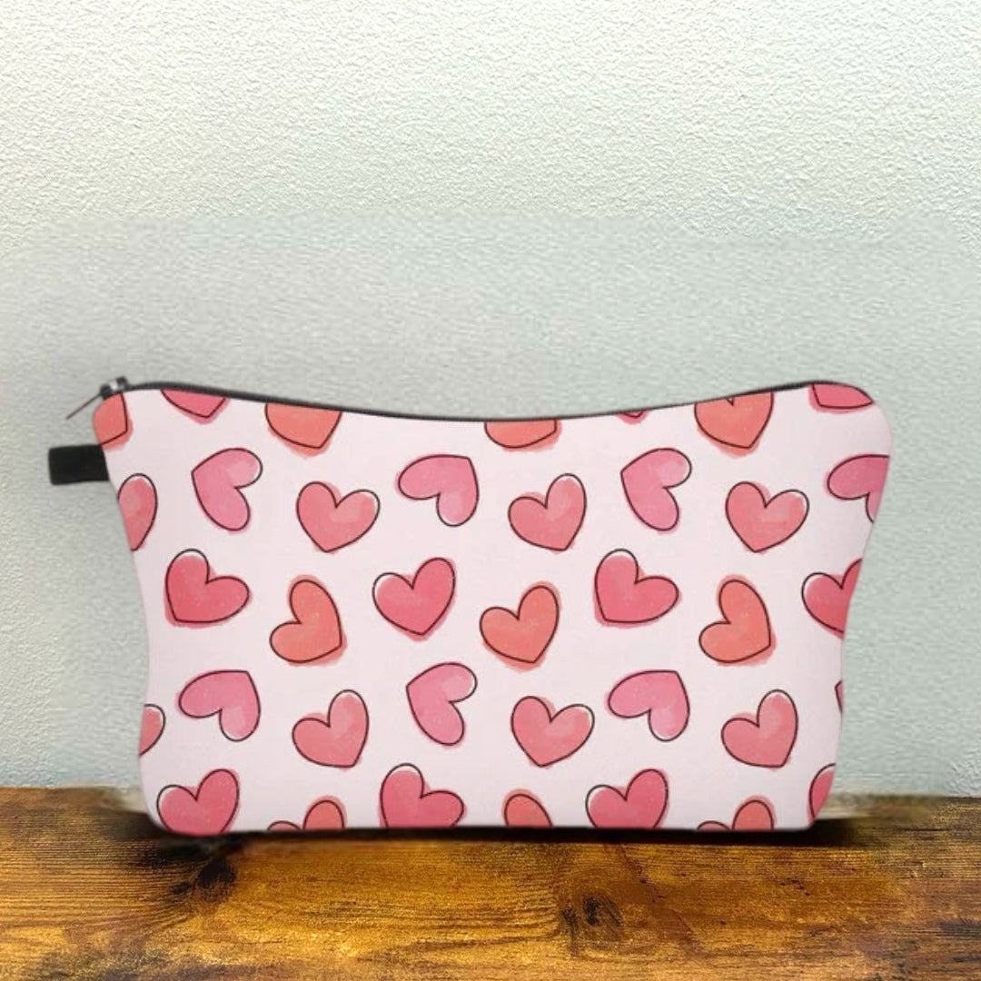 Pouch - Heart Speckles Pink