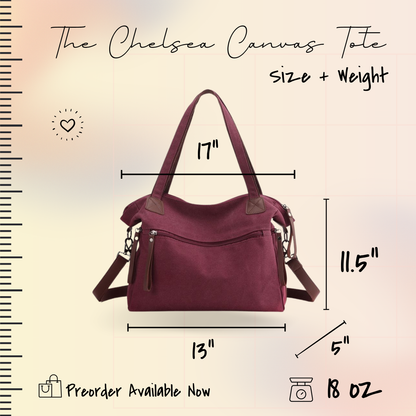 Chelsea Canvas Tote - Burgundy