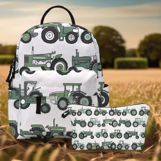 Mini Backpack & Pouch Set - Tractors