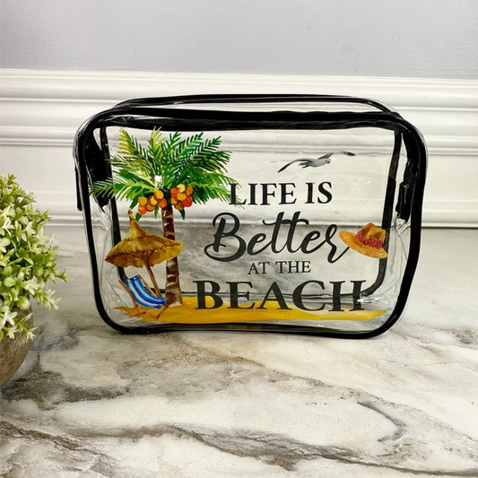 Pouch - Clear, Beach, Life Is Better