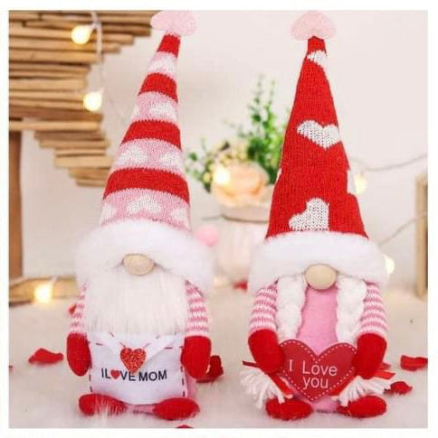 Valentine Gnome Set - I Love Mom/You