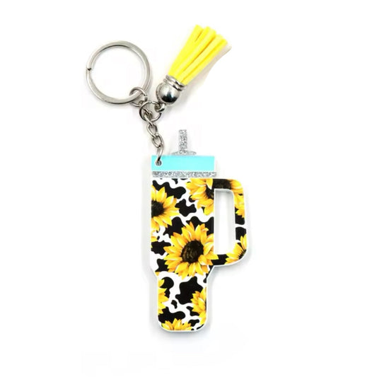 Keychain - Tumbler - Sunflower Cow