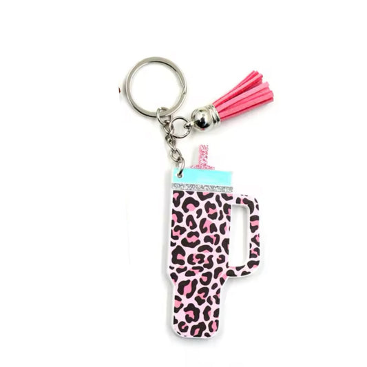 Keychain - Tumbler - Pink Animal