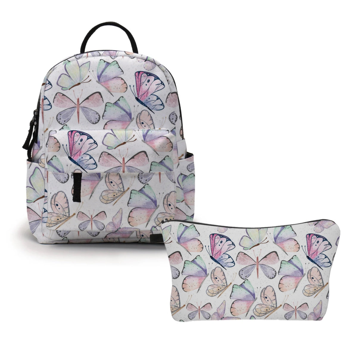 Mini Backpack & Pouch Set - Butterfly Watercolor