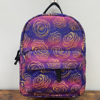 Mini Backpack & Pouch Set - Purple Roses