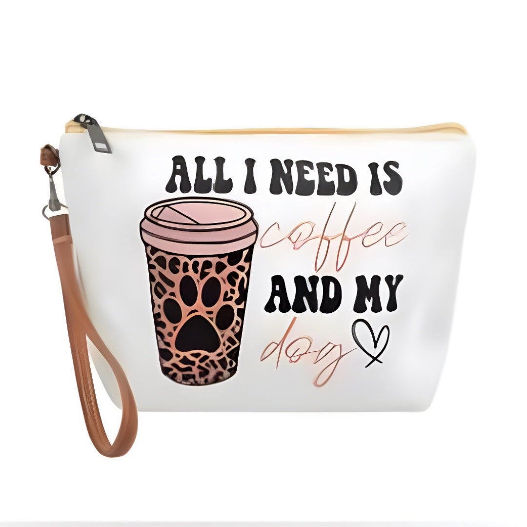 Pouch with Strap - All I Need Coffee & Dog